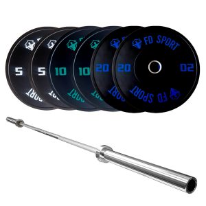 Kit 70 kg Dischi Bumper FD Sport foro 50mm con Bilanciere Olimpico