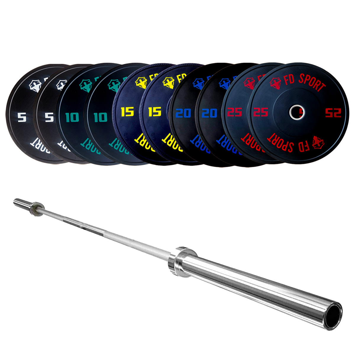 Kit Bumper 150kg e Bilanciere Olimpico